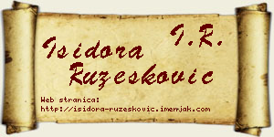 Isidora Ružesković vizit kartica
